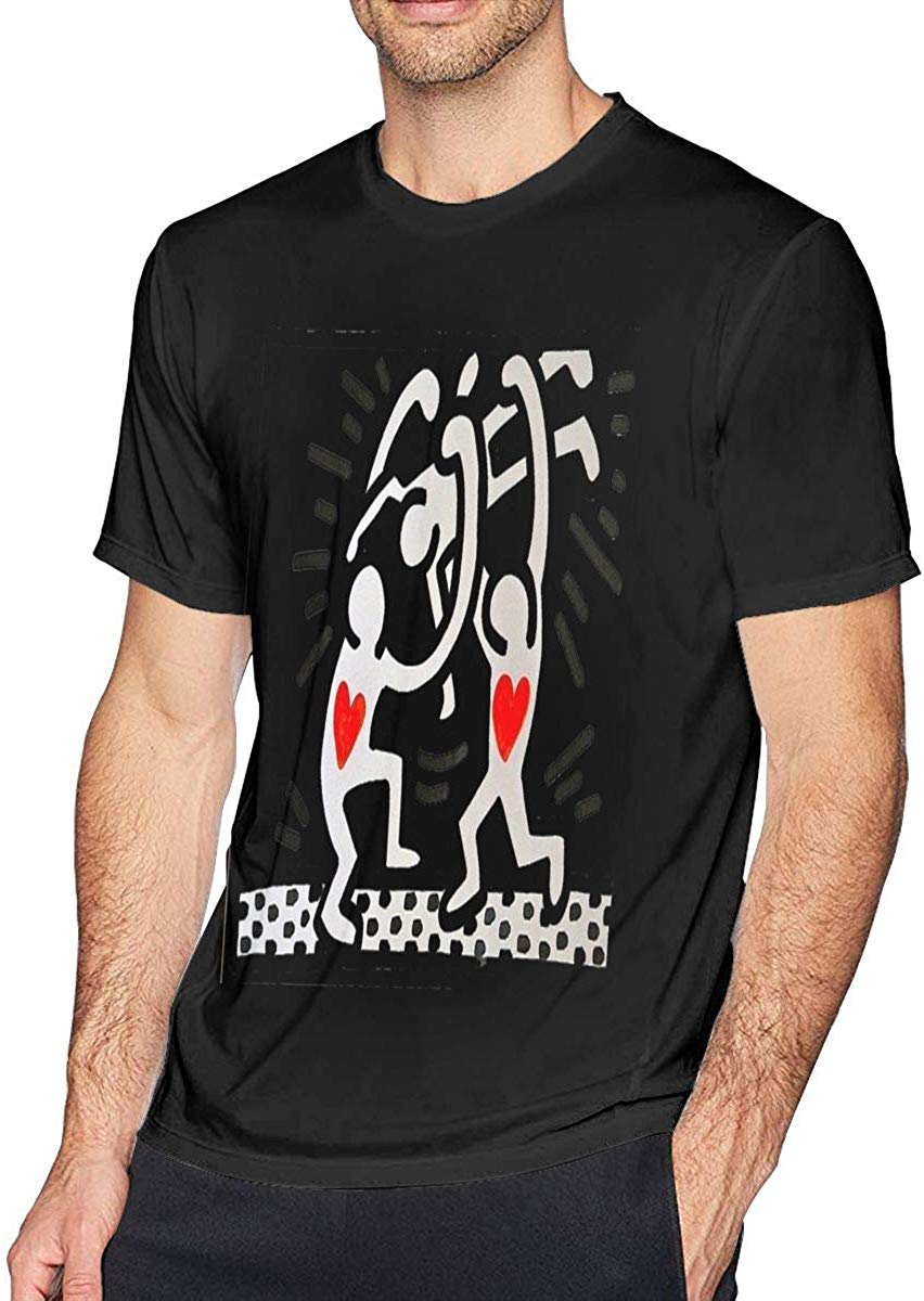 Keith Haring Love Men's Short Sleeve black T-Shirt
