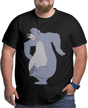 KennedyF Mens The Jungle Book Bear Baloo Big Size Cotton black T-Shirt