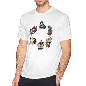 Ki-metsu No Ya-iba Classic Comfortable Men's n Round Neck Short Sleeve white T-Shirt