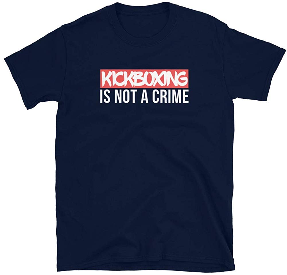 Kickboxing is not a Crime Martial Arts Navy T-Shirt