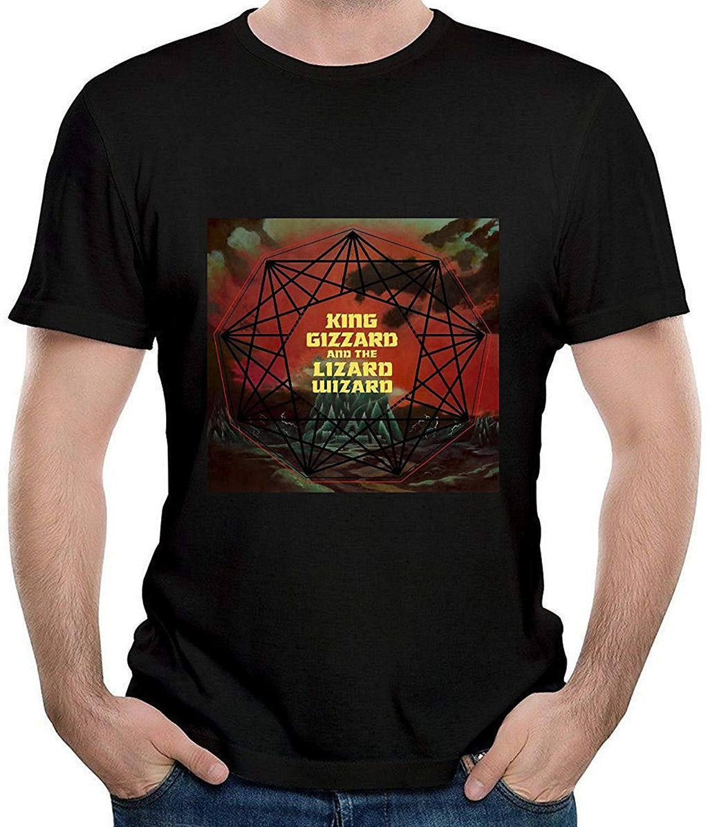 King Gizzard & The Lizard Wizard Mens Casual Short Sleeve Print Fashion Black T-Shirt