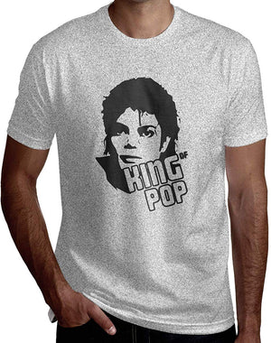 King of Pop 2019 Geek Combed Cotton for Man's Short Sleeve Gray T-Shirt