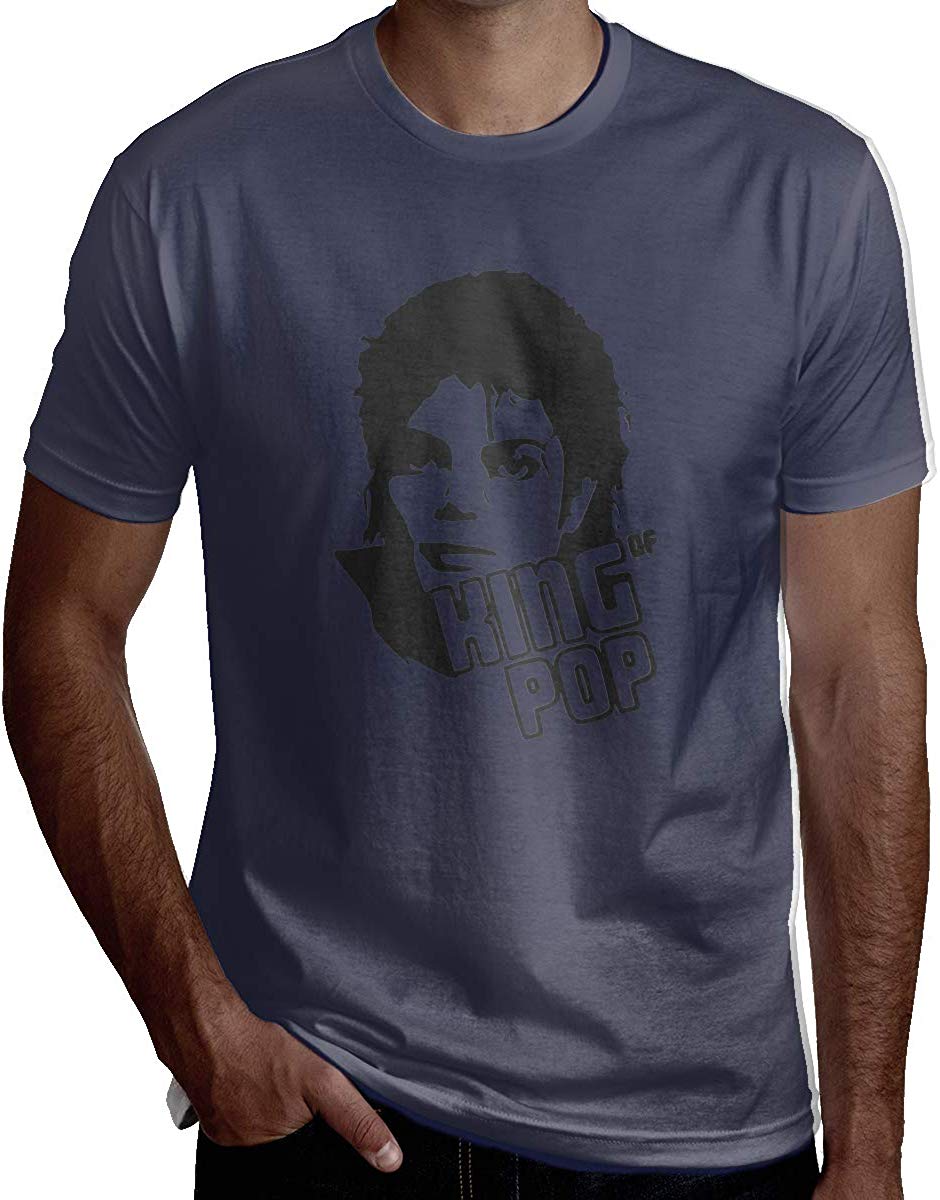 King of Pop 2019 Geek Combed Cotton for Man's Short Sleeve Navy T-Shirt