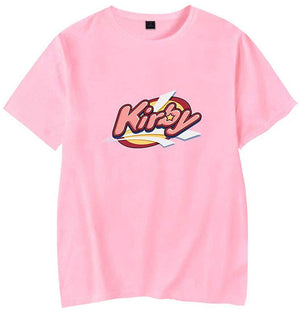 Kirby Popular Game Peripheral Print Fashion Casual Short Sleeve Mens and Women Summer A Pink T-Shirt