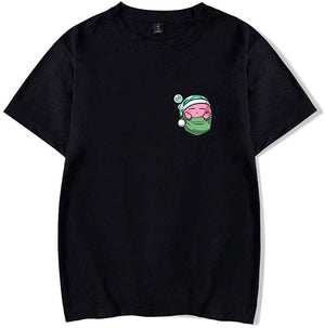 Kirby Popular Game Peripheral Print Fashion Casual Short Sleeve Mens and Women Summer Black B T-Shirt