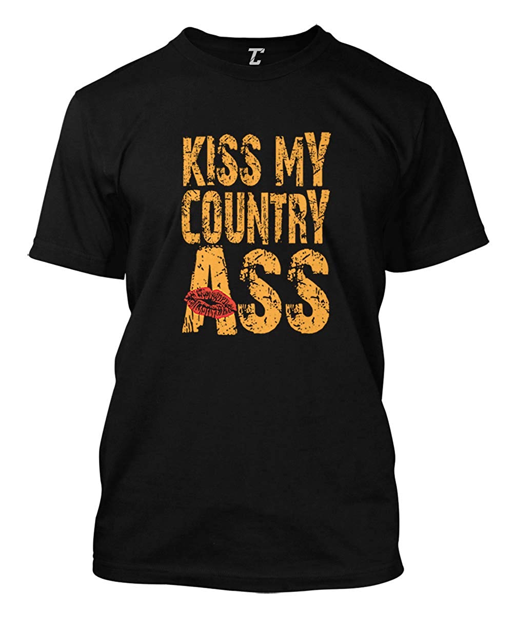 Kiss My Country Ass American Southern Men's Black T-Shirt