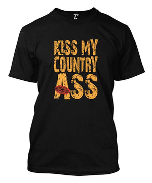 Kiss My Country Ass American Southern Men's Black T-Shirt