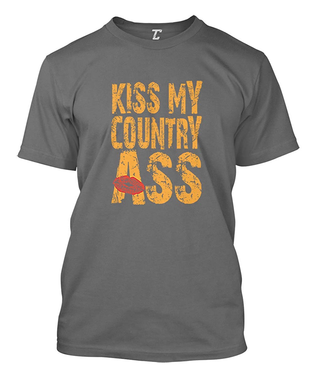 Kiss My Country Ass American Southern Men's Charcoal T-Shirt