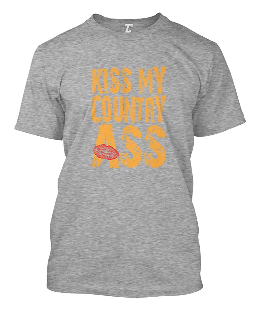 Kiss My Country Ass American Southern Men's Light Gray T-Shirt