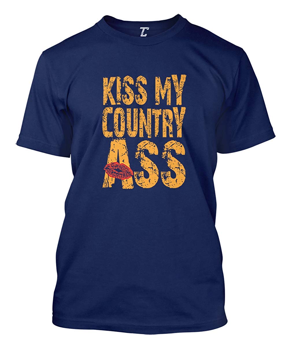 Kiss My Country Ass American Southern Men's Navy T-Shirt