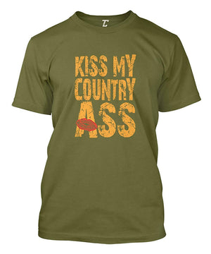 Kiss My Country Ass American Southern Men's Olive T-Shirt