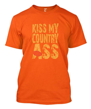 Kiss My Country Ass American Southern Men's Orange T-Shirt