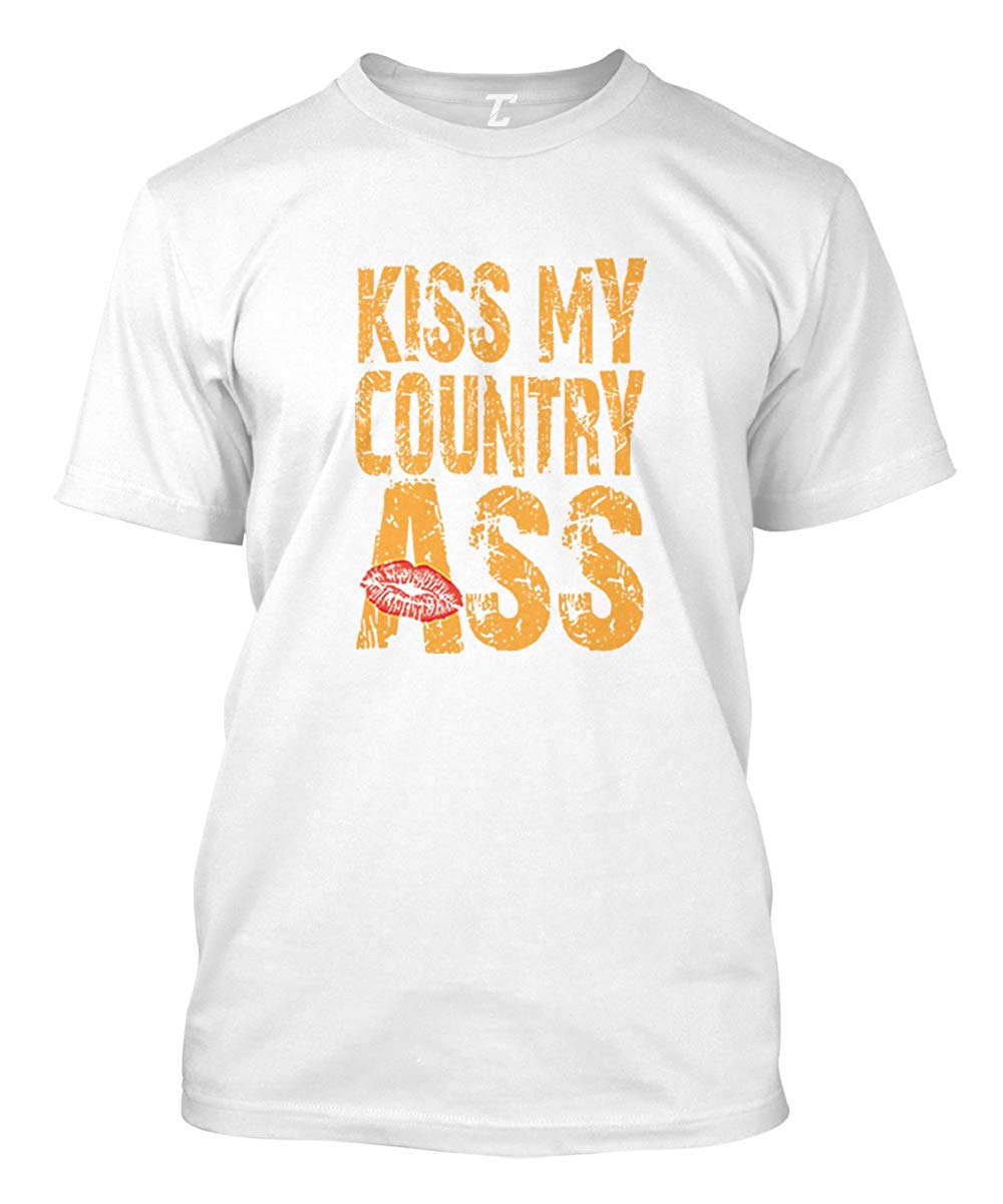 Kiss My Country Ass American Southern Men's White T-Shirt