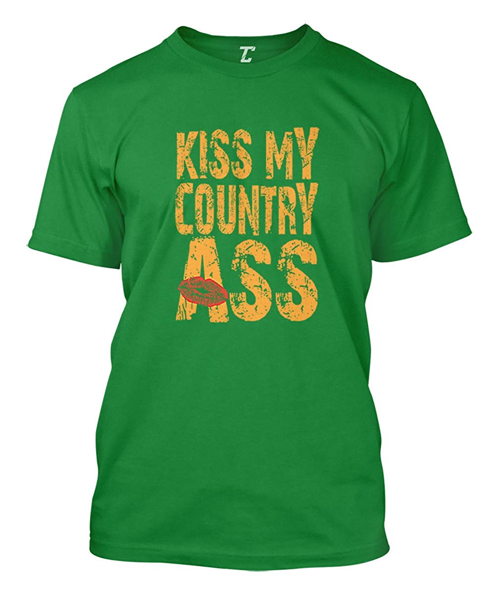 Kiss My Country Ass American Southern Men's green T-Shirt