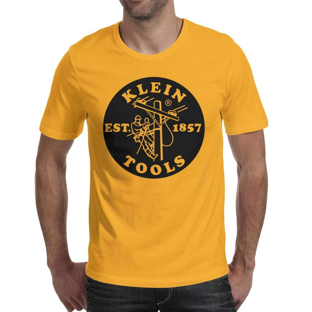 Klein-and-Tools Mens Short Sleeve Pretty Golf Yellow-18 T-Shirt