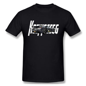 Koeni-gsegg-2 Cotton Short Sleevefor Mens Travel Gym Black T-Shirt