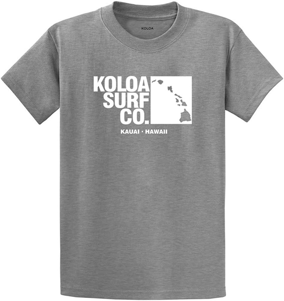 Koloa Surf Archipelago Heavyweight Cotton Reg Big and Tall Sizes Athletic Heather / White T-Shirt