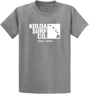 Koloa Surf Archipelago Heavyweight Cotton Reg Big and Tall Sizes Athletic Heather / White T-Shirt
