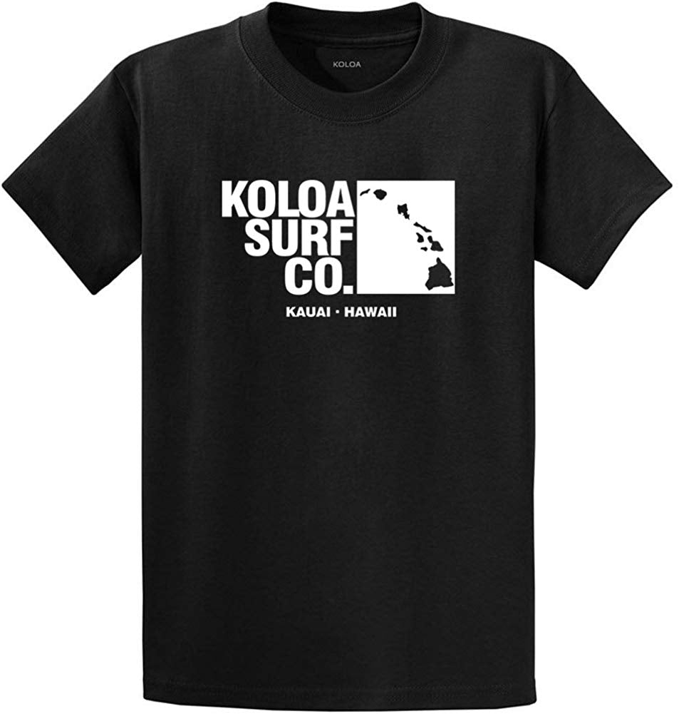 Koloa Surf Archipelago Heavyweight Cotton Reg Big and Tall Sizes Black / White T-Shirt
