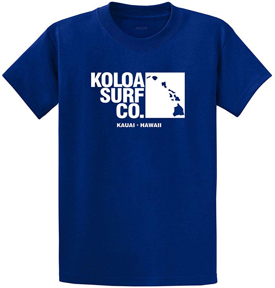 Koloa Surf Archipelago Heavyweight Cotton Reg Big and Tall Sizes Deep Marine / White T-Shirt