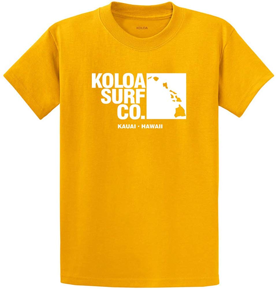 Koloa Surf Archipelago Heavyweight Cotton Reg Big and Tall Sizes Gold / White T-Shirt