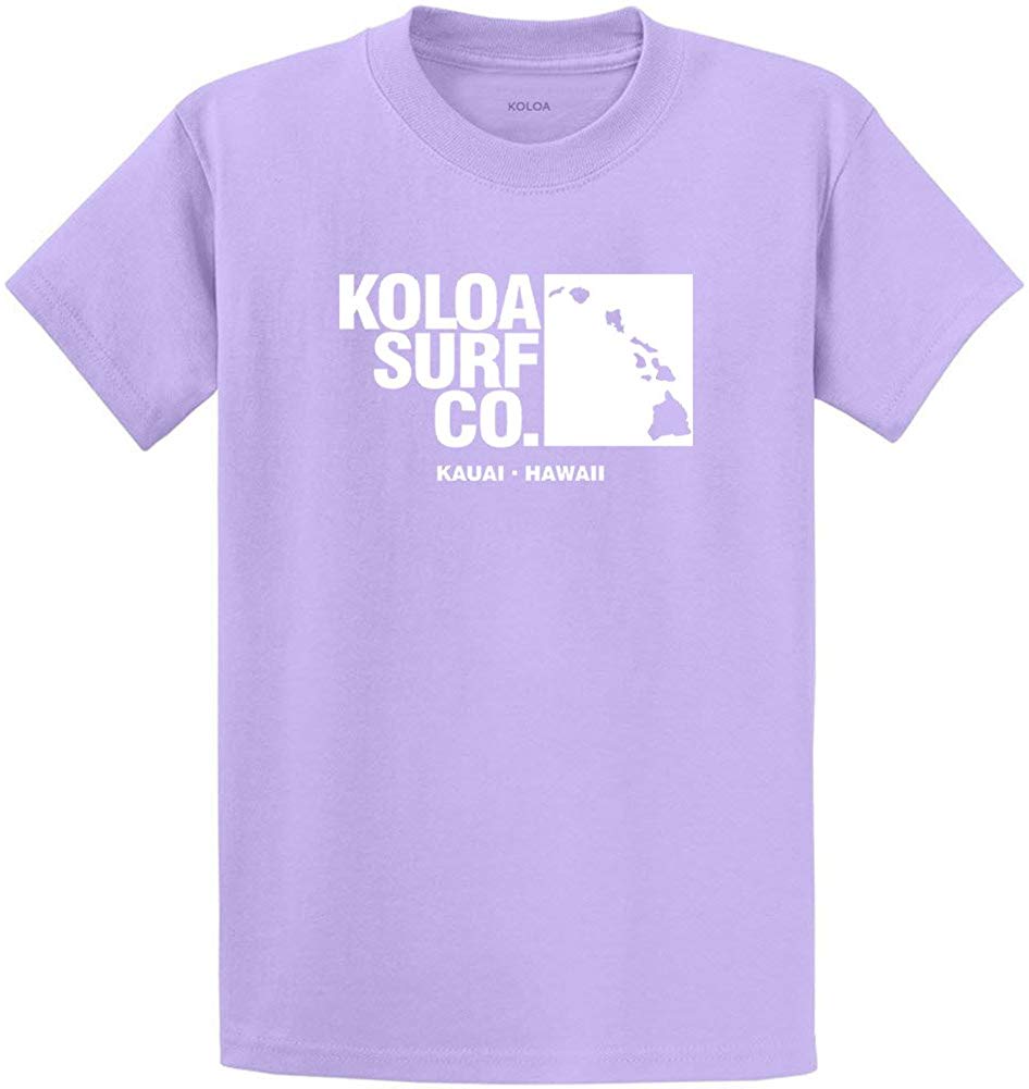Koloa Surf Archipelago Heavyweight Cotton Reg Big and Tall Sizes Lavender / White T-Shirt