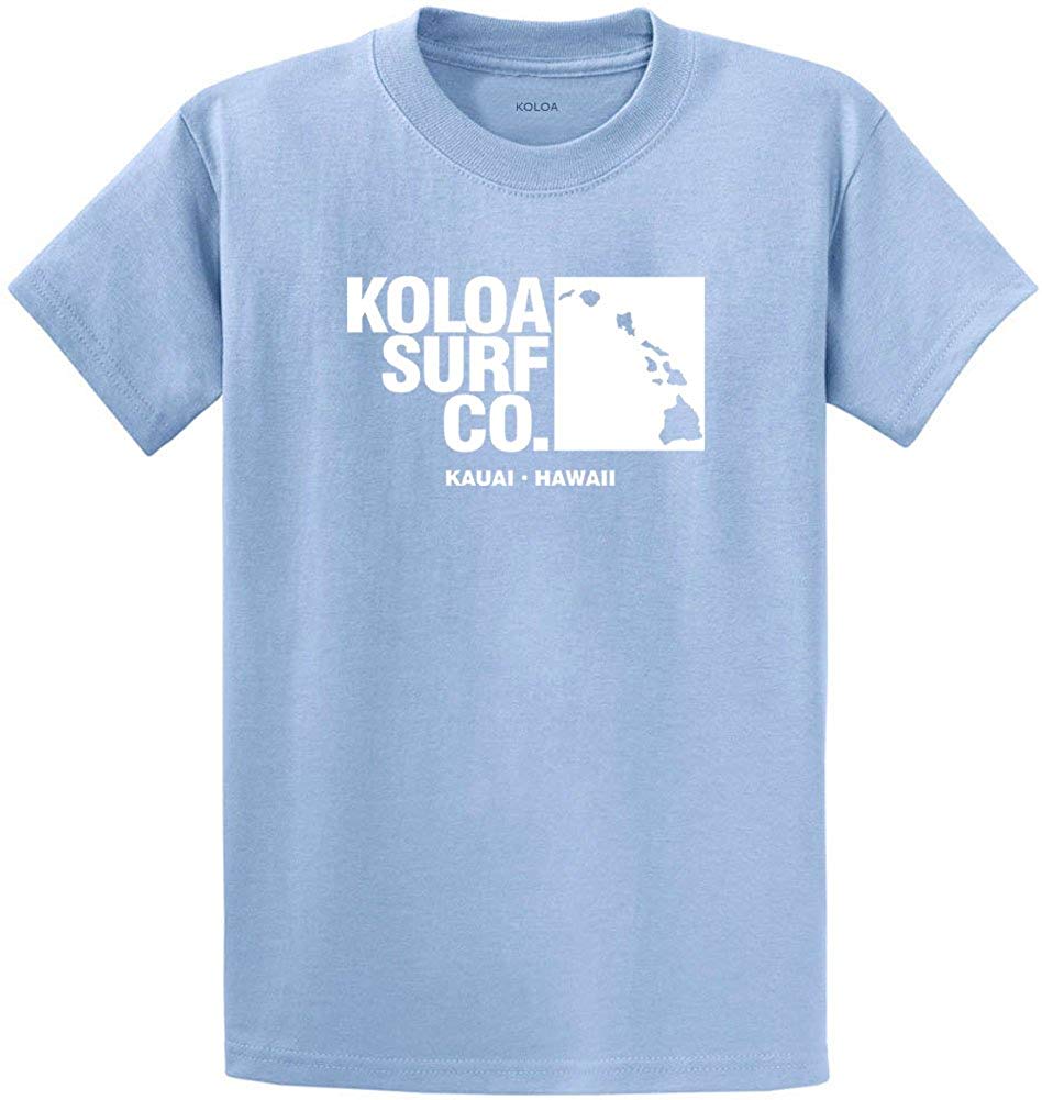Koloa Surf Archipelago Heavyweight Cotton Reg Big and Tall Sizes Light Blue / White T-Shirt