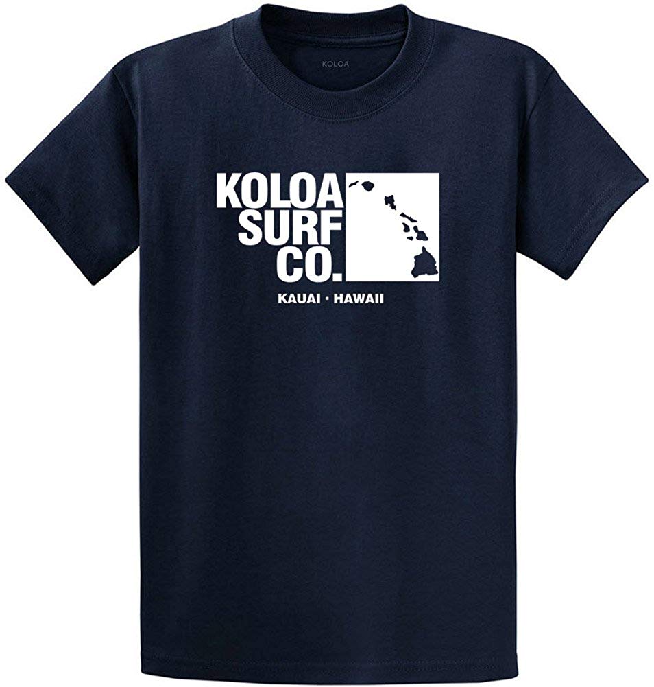 Koloa Surf Archipelago Heavyweight Cotton Reg Big and Tall Sizes Navy / White T-Shirt