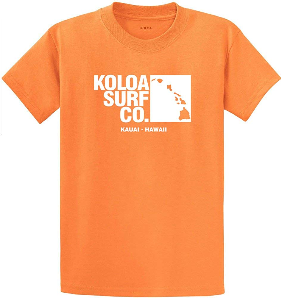 Koloa Surf Archipelago Heavyweight Cotton Reg Big and Tall Sizes Orange Sherbet / White T-Shirt