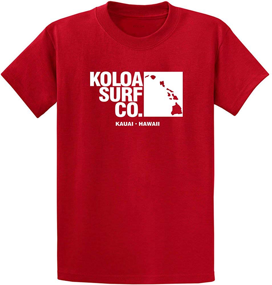 Koloa Surf Archipelago Heavyweight Cotton Reg Big and Tall Sizes Red / White T-Shirt