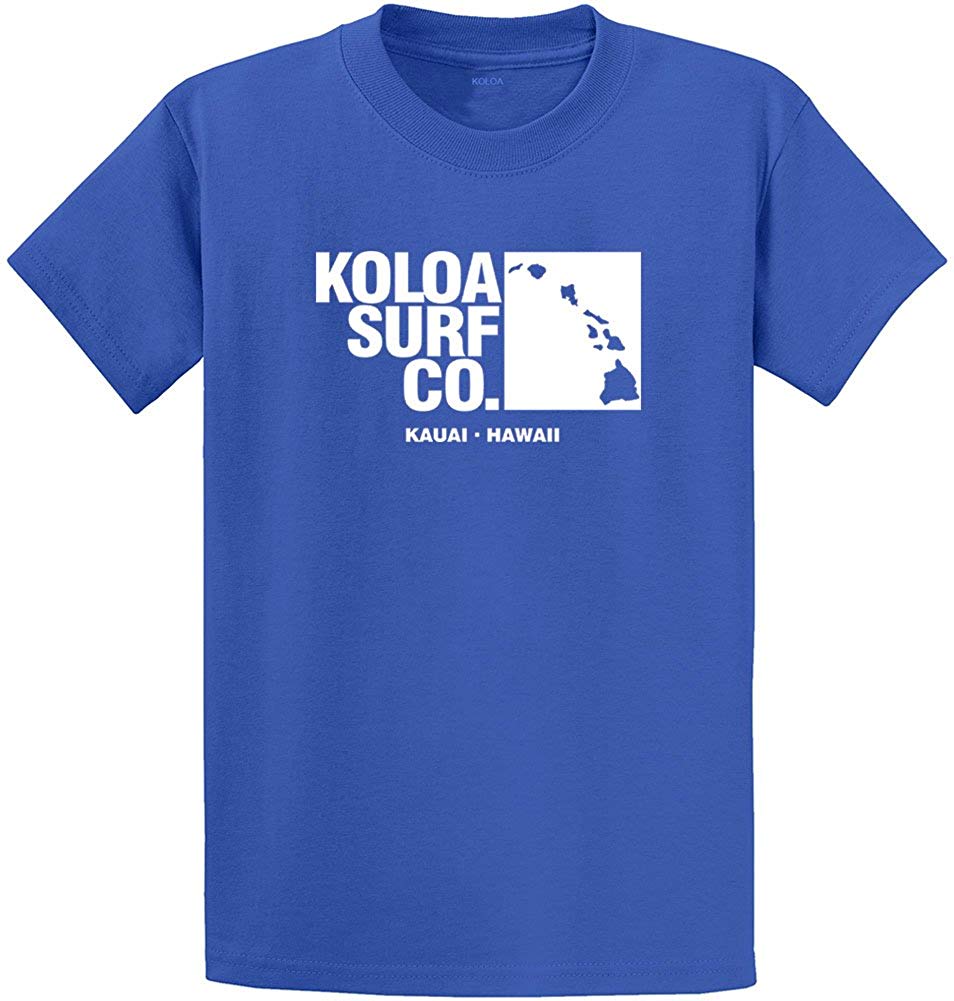 Koloa Surf Archipelago Heavyweight Cotton Reg Big and Tall Sizes Royal / White T-Shirt