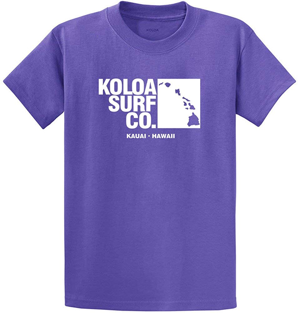 Koloa Surf Archipelago Heavyweight Cotton Reg Big and Tall Sizes Violet / White T-Shirt