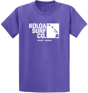Koloa Surf Archipelago Heavyweight Cotton Reg Big and Tall Sizes Violet / White T-Shirt
