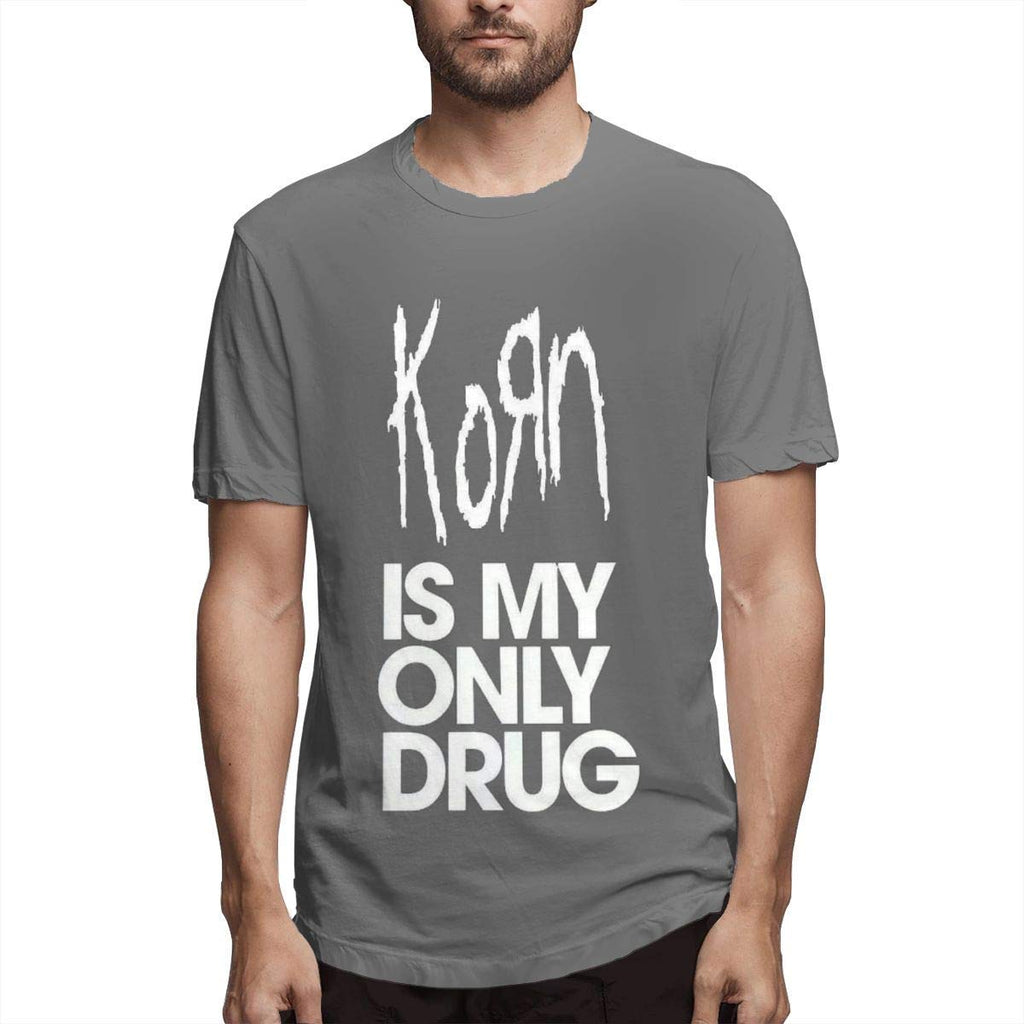Korn Band Men's Cotton Short Sleeve Top Deep Heather Natural T-Shirt