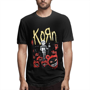 Korn Band Men's Cotton Short Sleeve Top black T-Shirt