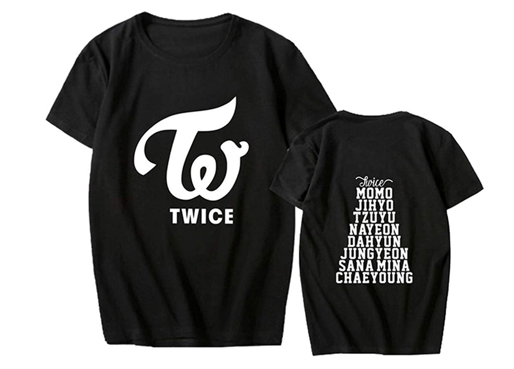 Kpop Twice Concert Unisex Momo Tzuyu Dahyun Black T-Shirt