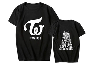 Kpop Twice Concert Unisex Momo Tzuyu Dahyun Black T-Shirt
