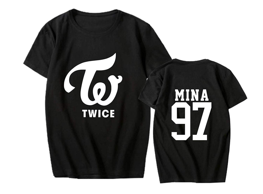 Kpop Twice Concert Unisex Momo Tzuyu Dahyun Z-black Mina T-Shirt