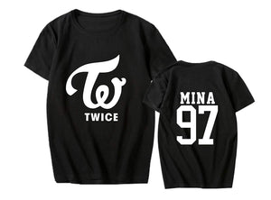 Kpop Twice Concert Unisex Momo Tzuyu Dahyun Z-black Mina T-Shirt