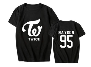 Kpop Twice Concert Unisex Momo Tzuyu Dahyun Z-black Na Yeon T-Shirt
