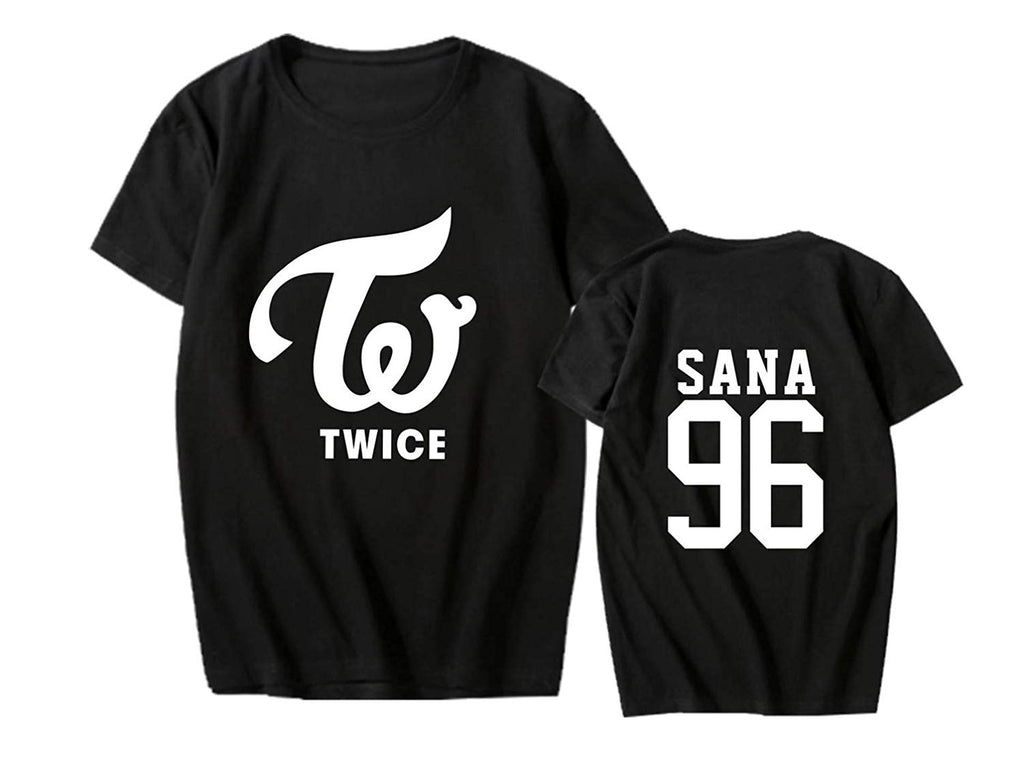 Kpop Twice Concert Unisex Momo Tzuyu Dahyun Z-black Sana T-Shirt