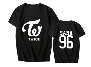 Kpop Twice Concert Unisex Momo Tzuyu Dahyun Z-black Sana T-Shirt