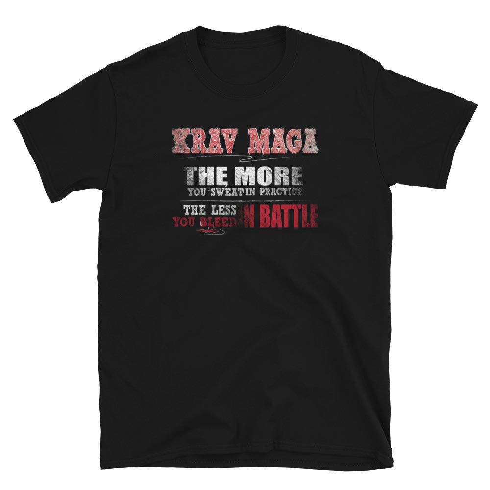 Krav MAGA More Sweat in Practice Less Bleed Battle Black T-Shirt
