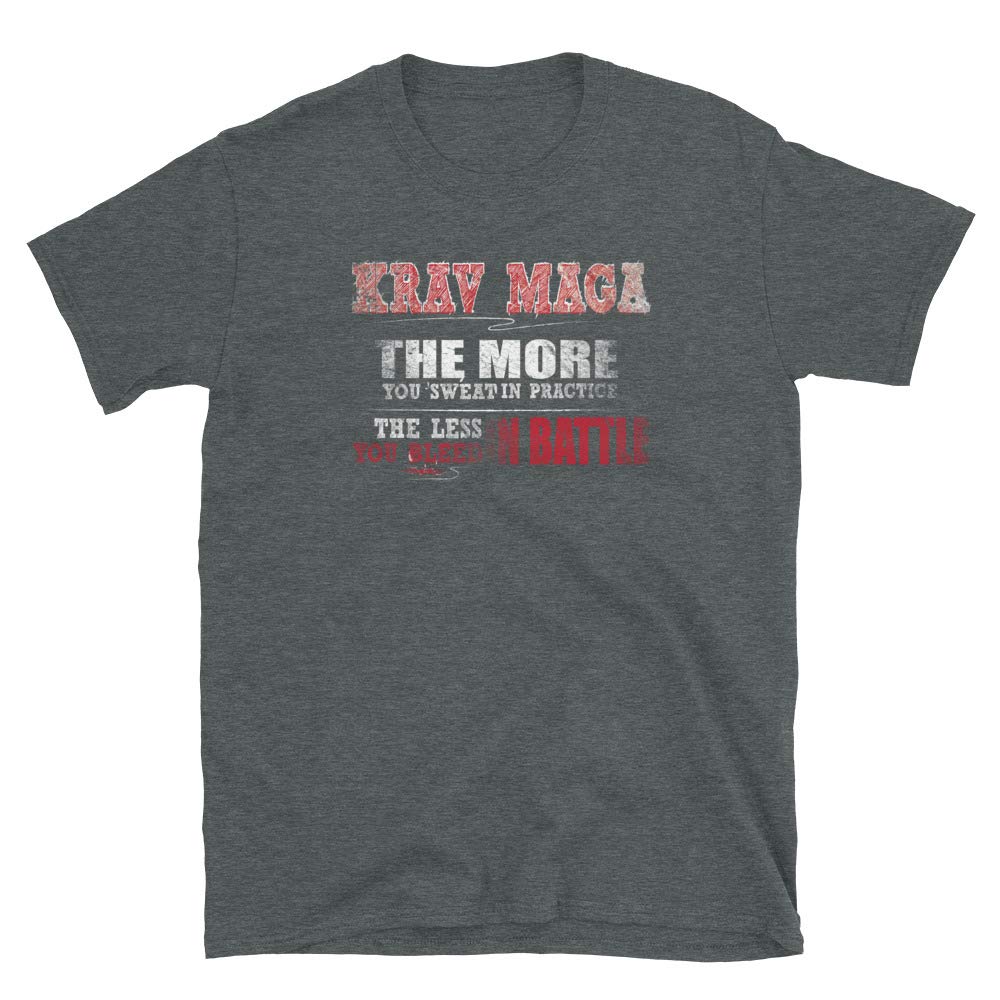 Krav MAGA More Sweat in Practice Less Bleed Battle Dark Heather T-Shirt