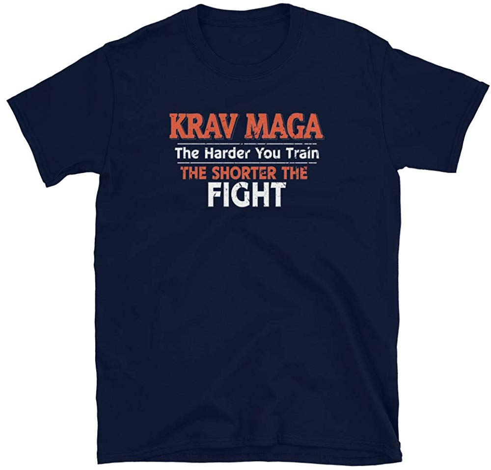 Krav MAGA The Harder You Train The Shorter The Fight Navy T-Shirt