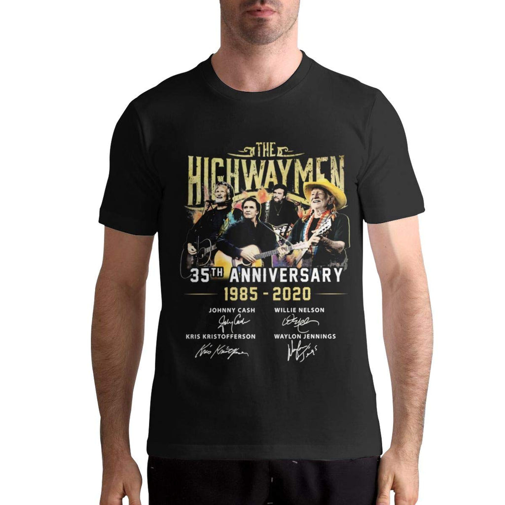 Kris Kristofferson Men's Cotton Short Sleeve Fashion Round Neck Black T-Shirt