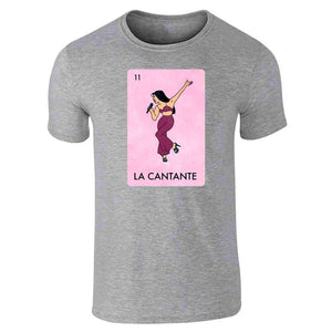 La Cantante Singer Mexican Lottery Funny Parody Tejano Music Graphicfor Men Gray T-Shirt