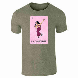 La Cantante Singer Mexican Lottery Funny Parody Tejano Music Graphicfor Men Heather Military Green T-Shirt