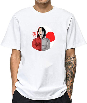La Casa De Papel for Man Casual Print Short Sleeve Top£¨Style 2£© A-white T-Shirt