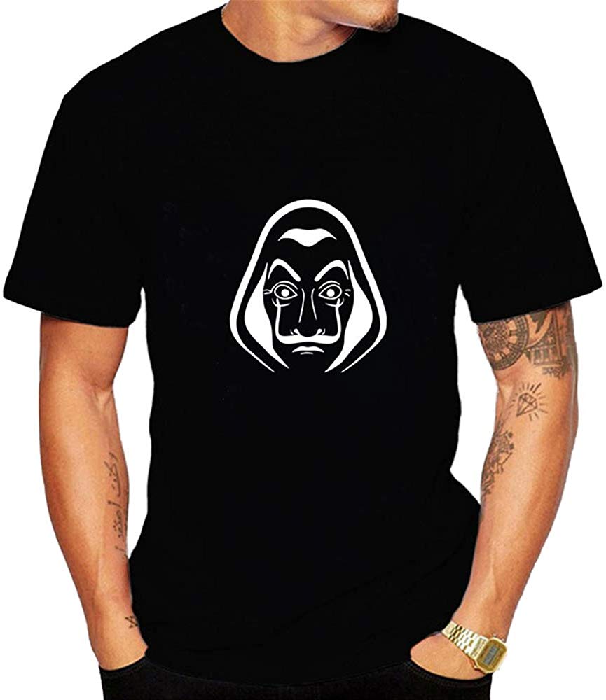 La Casa De Papel for Man Casual Print Short Sleeve Top£¨Style 2£© F-black T-Shirt